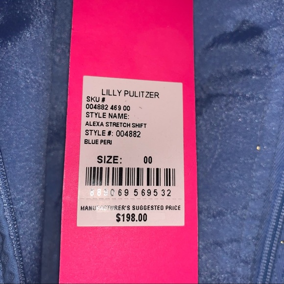 NWT Lilly Pulitzer Alexa Stretch Shift Blue Peri - Picture 8 of 8